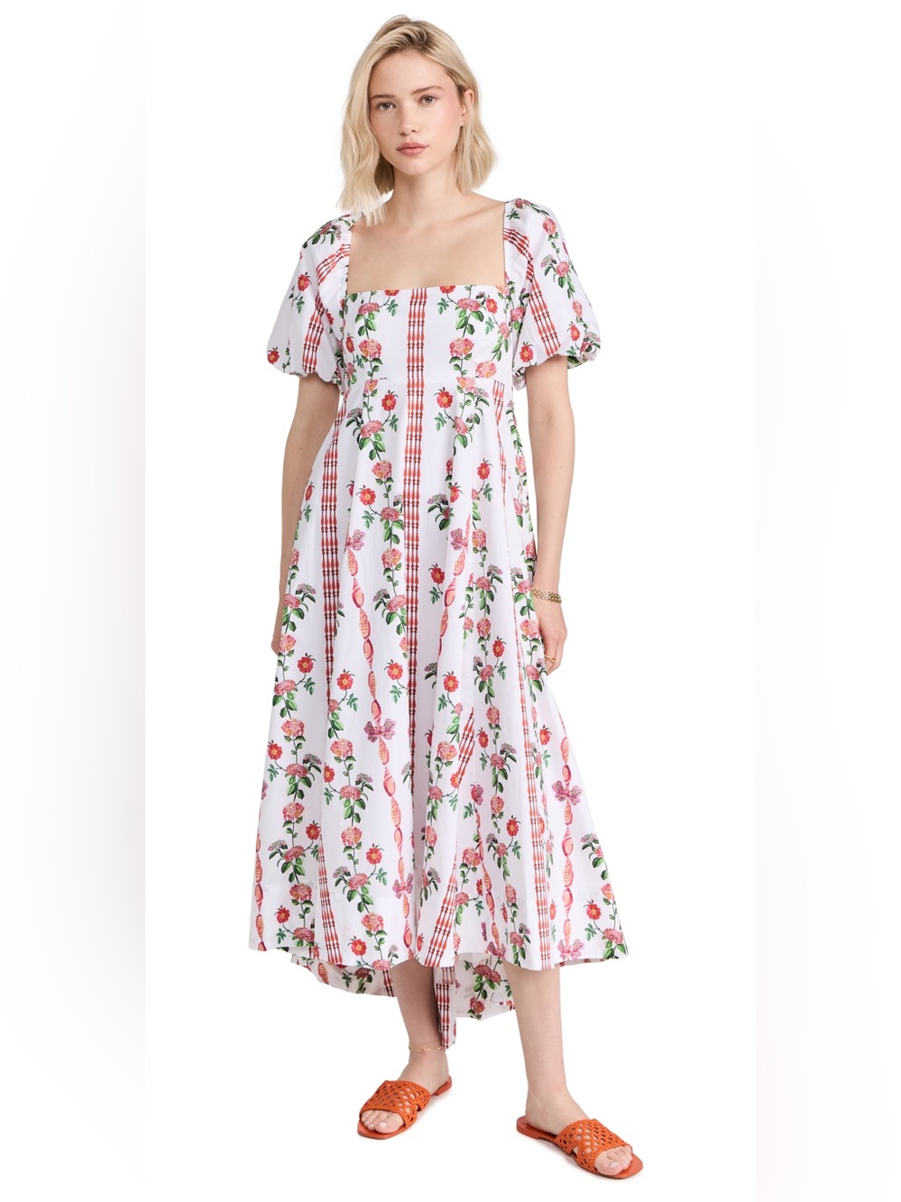Hill House the Matilda dress in red shell vibe stripe